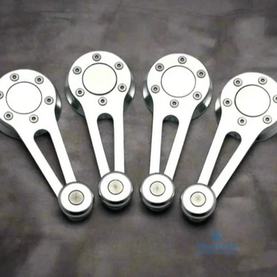 6061 T6 Mecánica de piezas CNC personalizadas de aluminio Rod de apoyo giratorio Plata brillante Anodizante
