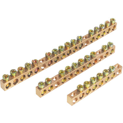 Barras de tierra de cobre personalizadas y estándar Bloques terminales neutrales con tornillos